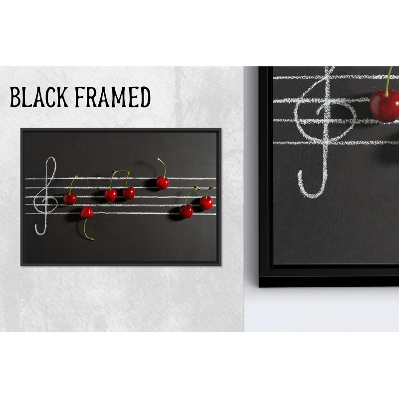 «Cherry Musical Notes», impression sur toile pour un décor élégant, 1P, H : 47,3 x L : 102,4 pouces
