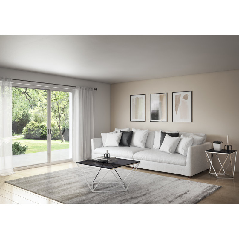 Gabriela Glass Top Pedestal End Table