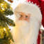 Très grand père Noël enneigé 4 pi avec arbre de Noël artificiel floqué et illuminé 5 pi-1651912600