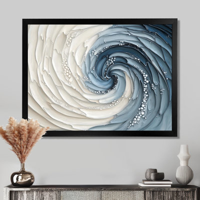 Décoration murale spirale côtière bleue et blanche de l'océan I - Formes abstraites