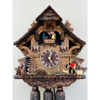  Horloge coucou allemand avec pêcheur