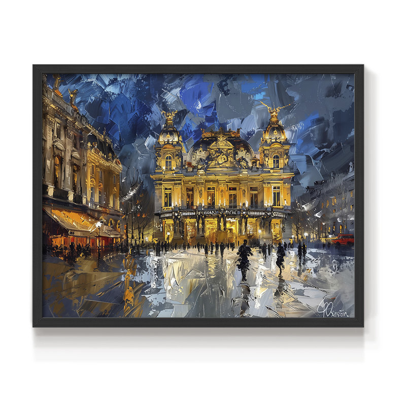 Paysage - Cxxiv - Reproduction encadrée - réarmable, H 16 po x l 20 po, Noir