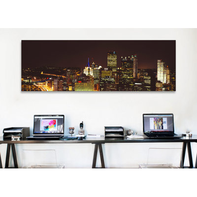 " Buildings Lit Up At Night In A CityPittsburgh Pennsylvania, USA " by Panoramic Images