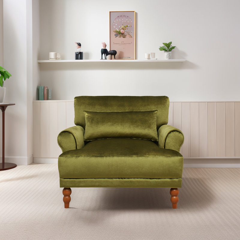Chaise d'appoint, chaises de salon rembourrées, Velours vert