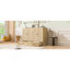 Lit escamotable double avec grands tiroirs, doré-857982939