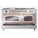 ILVE Nostalgie II Noblesse 60 in Dual Fuel Range 7 Burner, Griddle, Frenchtop