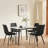 4-Seater Rectangular Dining Table with Ceramic Top – Modern Stone Look, Soft White Black Iron Base, 55 Inches