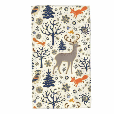 Winter Wildlife Hand Towels Set - Soft and Absorbent 27.5x16in for Bathroom, Kitchen, and Tea Towels