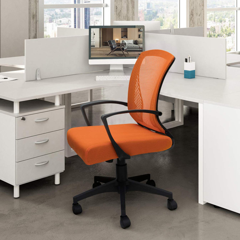 Chaise de bureau nervurée, Orange