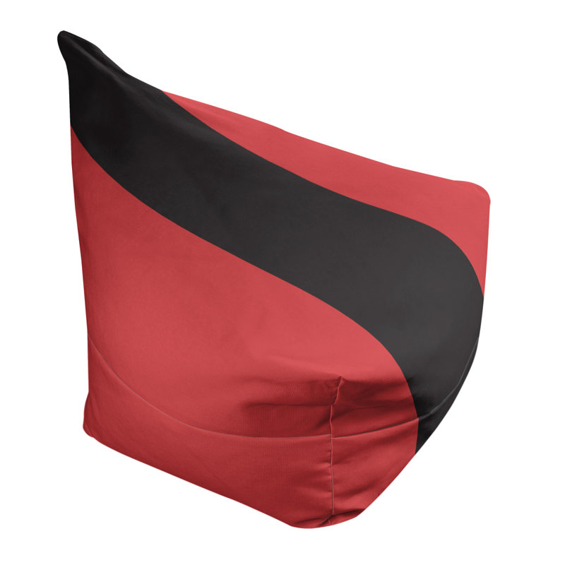 Bean Bag Cover, 42" H x 38" W x 2" D, Red/Black