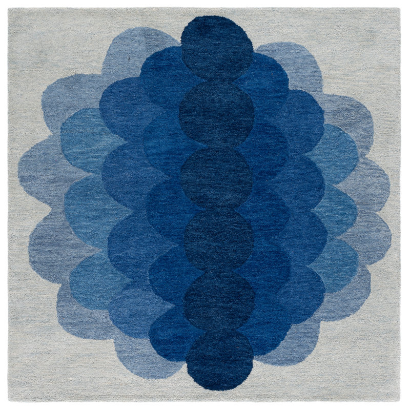 Metro Hand Tufted Wool;Cotton Geometric Indoor Rug, 6'-0" x 6'-0" Square