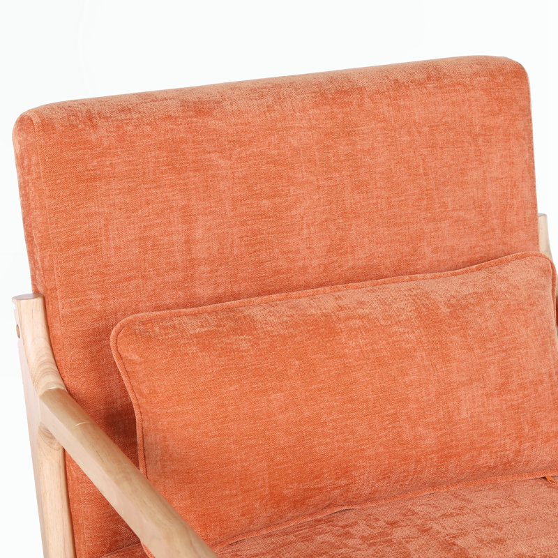 Fauteuil Mid-Century moderne, Naturel, Orange