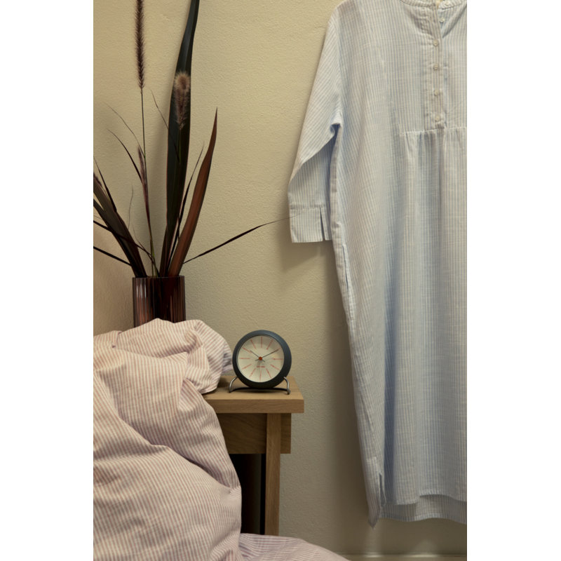 Bankers Electric Clock, White/Dark Gray