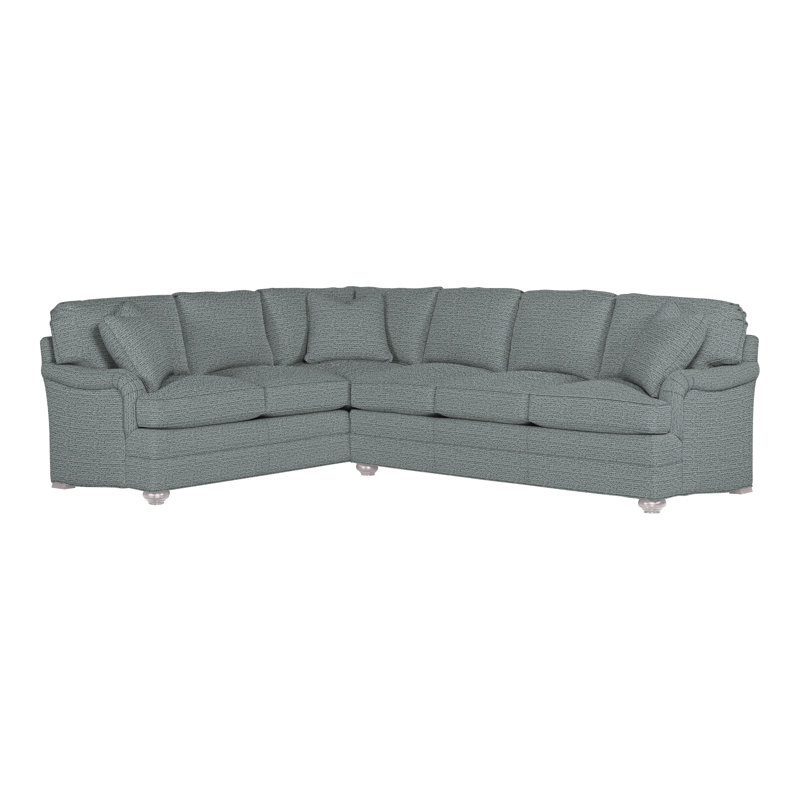 American Bungalow 2-Piece East Lake L- Sectional, Tuck Cobalt, Dove Gray
