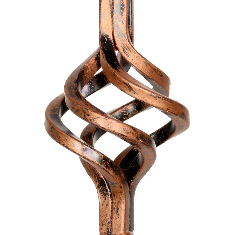 Exhart Solar Pearlized Hand Blown Glass Twisted Flame Garden Stake with Metal Finial Detail, 36 Inch