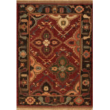 Discovery Rectangle 4'3" x 6' Area Rug in Red/Brown/Green