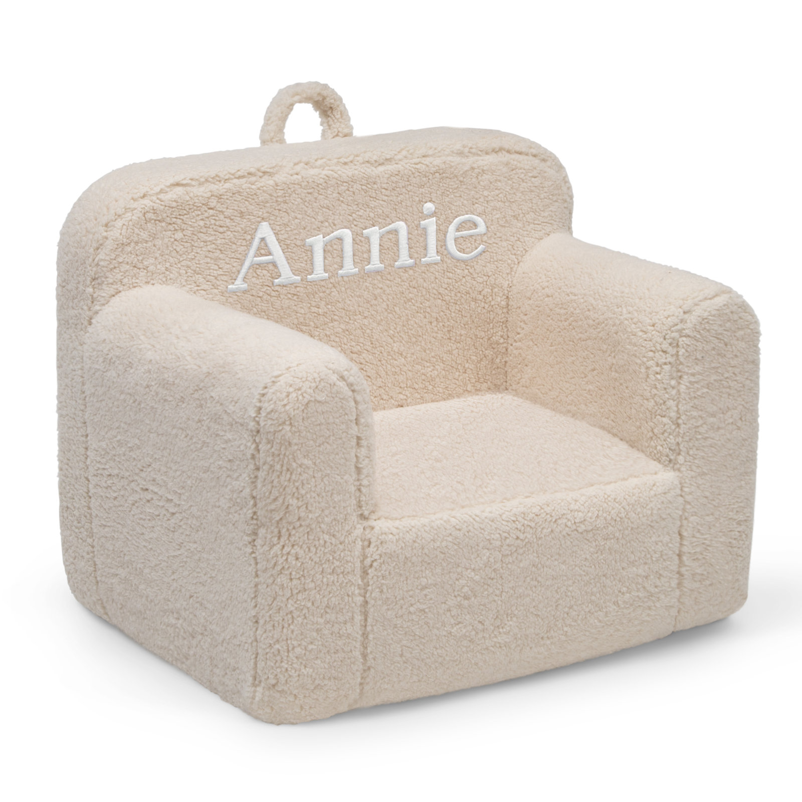 Sherpa Personalized Kids Club Chair, Cream, Yes, Brantdford