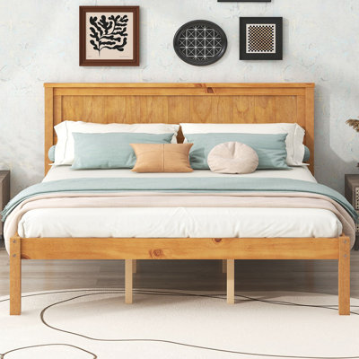 Base de lit plateforme avec support de lattes en bois de tête de lit sans sommier