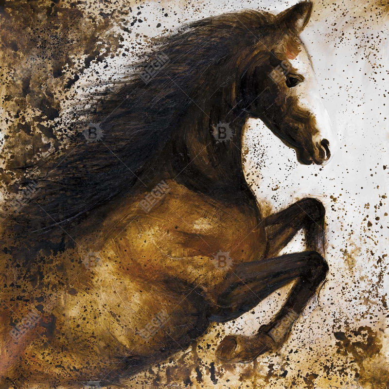 " Horse Rushing Into The Dust "