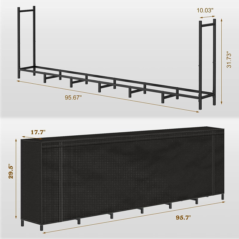 95.67'' W Metal Log Rack