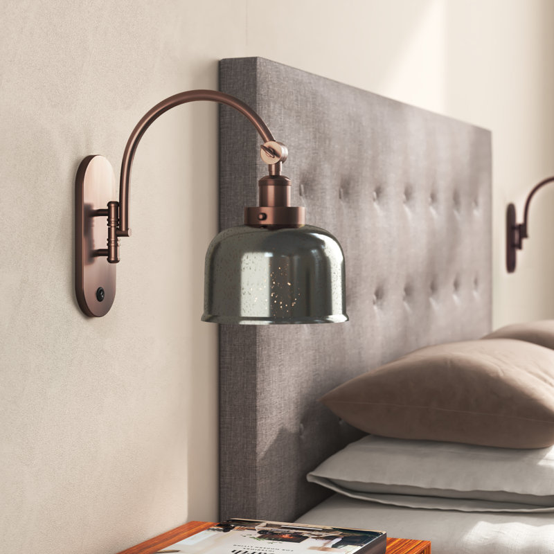 Shauna Swing Arm Sconce, LED, Antique Copper
