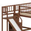 Lit mezzanine avec escalier de rangement, glissade et éclairage DEL-1884576592