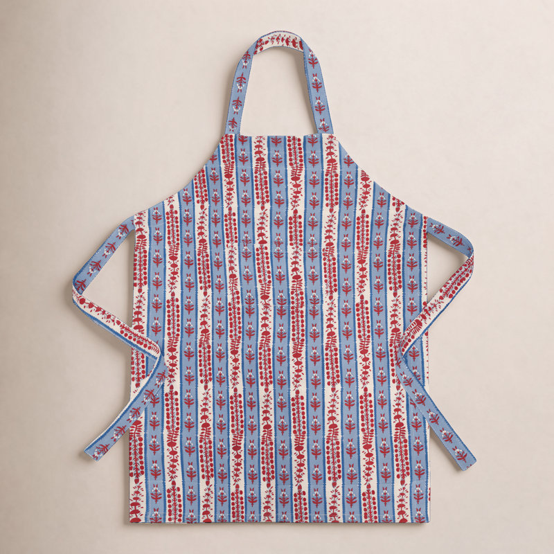 Charlemont 32" W x 36" L Apron, Red/Blue