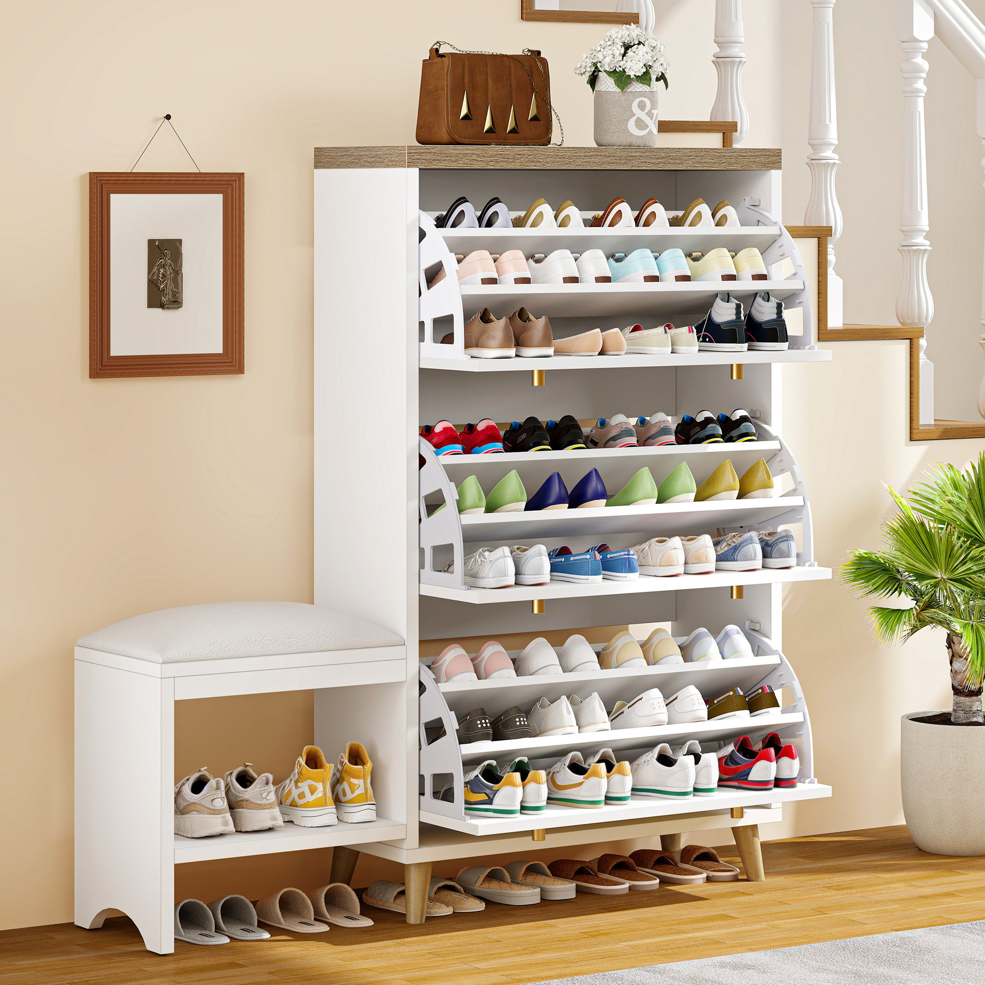 Corrigan Studio Modern Narrow Hidden Shoe Storage Organizer