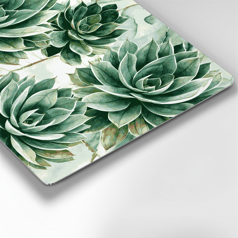Botanical Haworthia Beige Metal Wall Art, 132" H x 168" W x 0.05" D