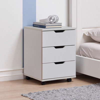 Farini 3-Drawer Vertical Filing Cabinet Rolling Wood Mobile File Cabinet with Lockable Casters Fully Assembled for Home Office Under Desk Storage Whit by Ebern Designs