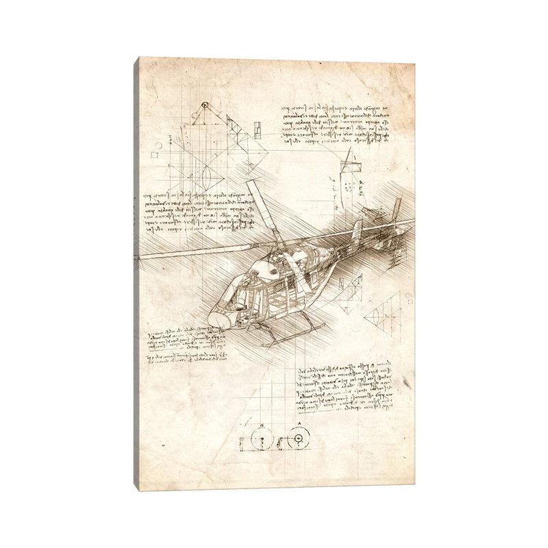 Helicoptor by Cornel Vlad - Wrapped Canvas Gallery-Wrapped Canvas Giclée, 30.48cm H x 20.32cm W