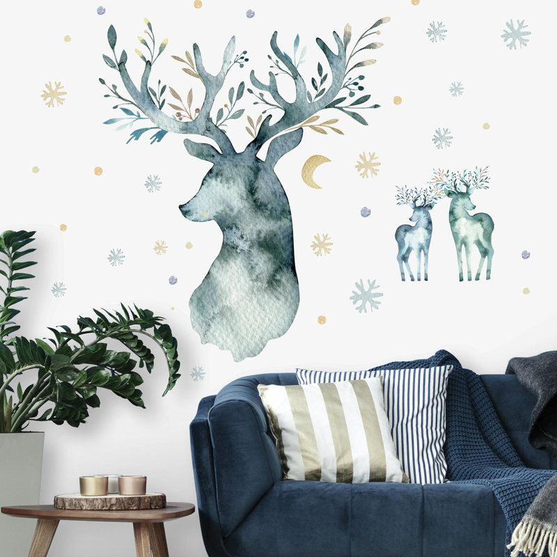 Décalcomanie murale cerf winter