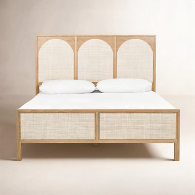 Fynn Cane, Solid Wood Panel Bed
