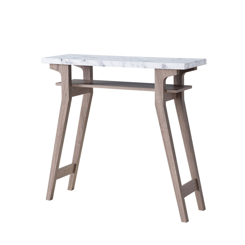 Amanee 36.02'' Console Table, White, Taupe, 34" H x 36" W x 11.5" D
