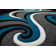 Tapis abstrait turquoise / gris Mccampbell