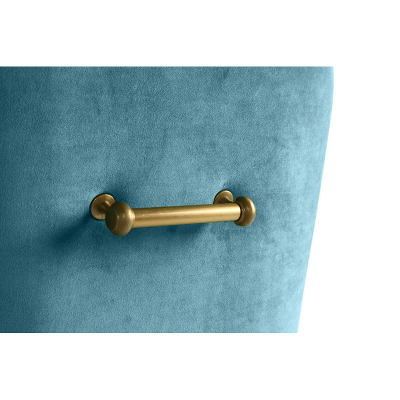 19'' H Upholstered Pine Parsons Chair, Gold, Sea Blue Velvet