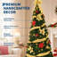 Arbre de Noël pliable artificiel de 1,80 m avec 200 lumières DEL, décorations et feuillage réalistes, idéal pour le salon.