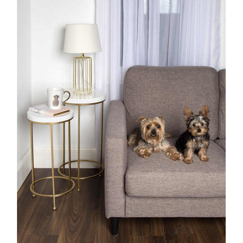 Scheidt Nesting Tables, White, Gold