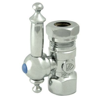 Kingston Brass Vintage 1/2-Inch FIP x 1/2 or 7/16-Inch Slip Joint Quarter-Turn Straight Stop Valve