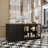 Modern Reception Counter Desk With Tempered Glass Display, Led Light, Spacious Storage, And Metal Slide Rails Modern Entryway Cabinet With Spacious Drawers - Sleek White Design