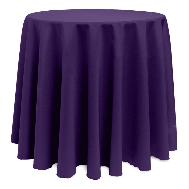 Solid Color Round Tablecloth, 1, Purple