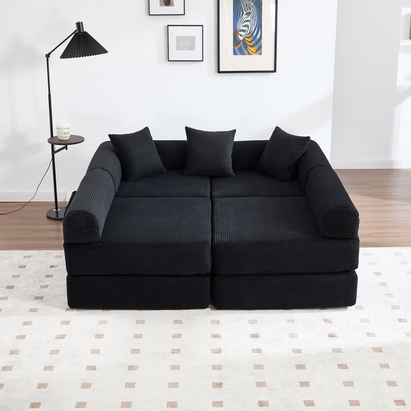 Canapé-lit pliant polyvalent convertible avec mousse à mémoire de forme pour espaces de vie multifonctionnels