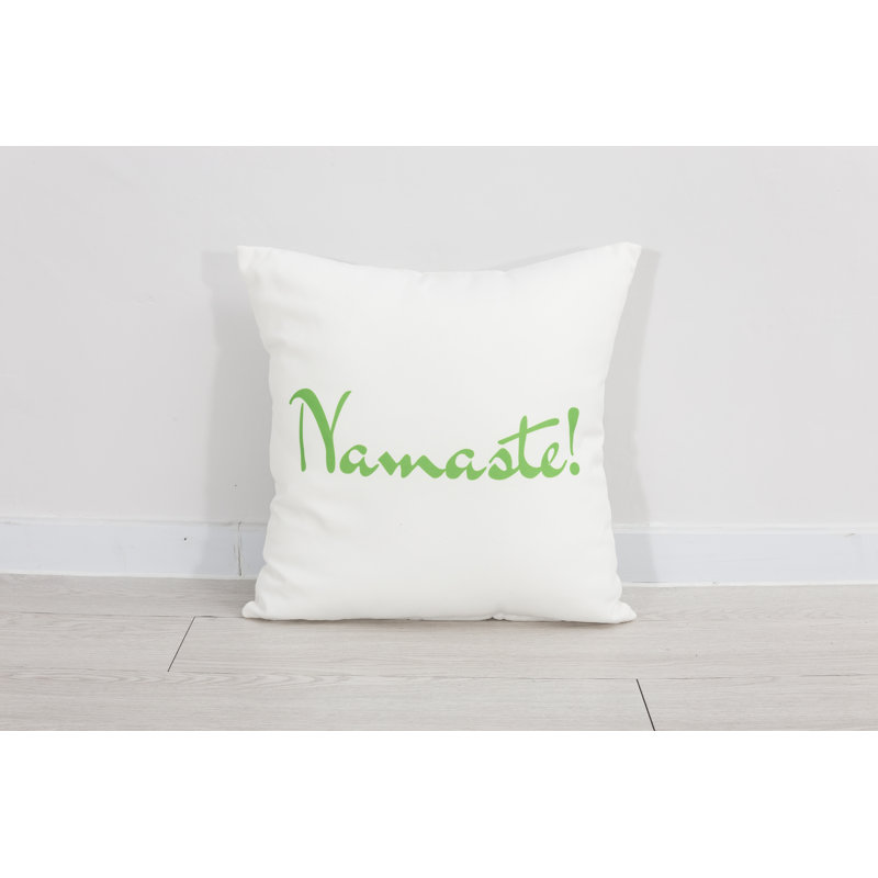 Ahlanni Indoor / Outdoor Square Throw Pillow Cover, Green/White