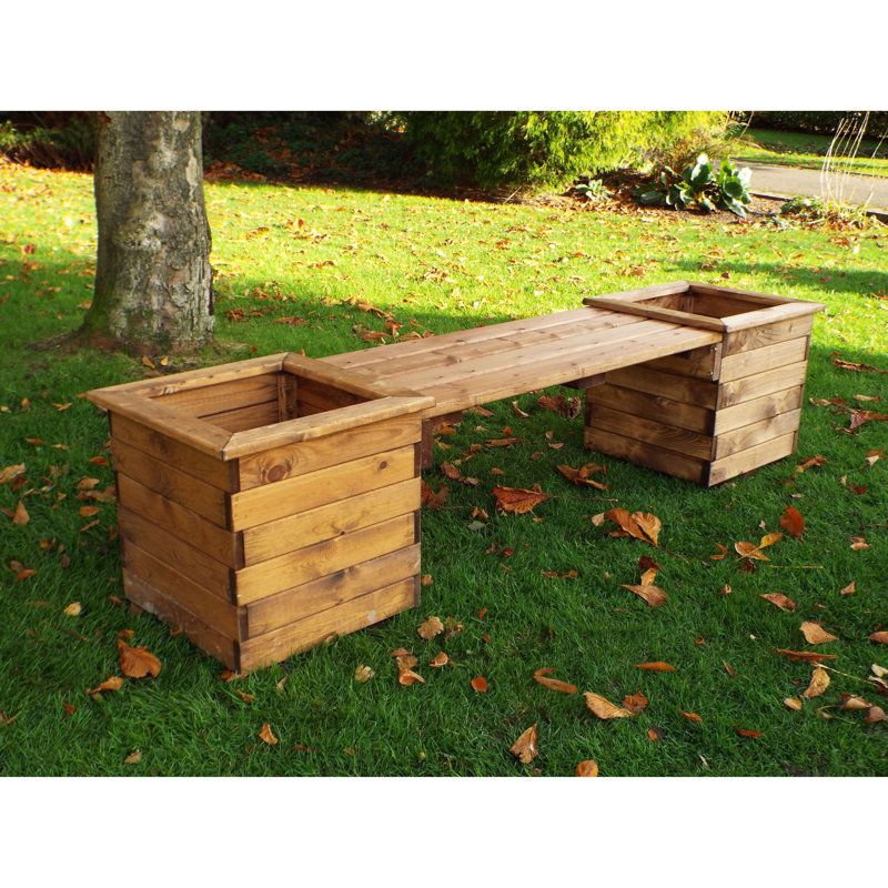Farrar Solid Wood Redwood Outdoor Bench, Grey