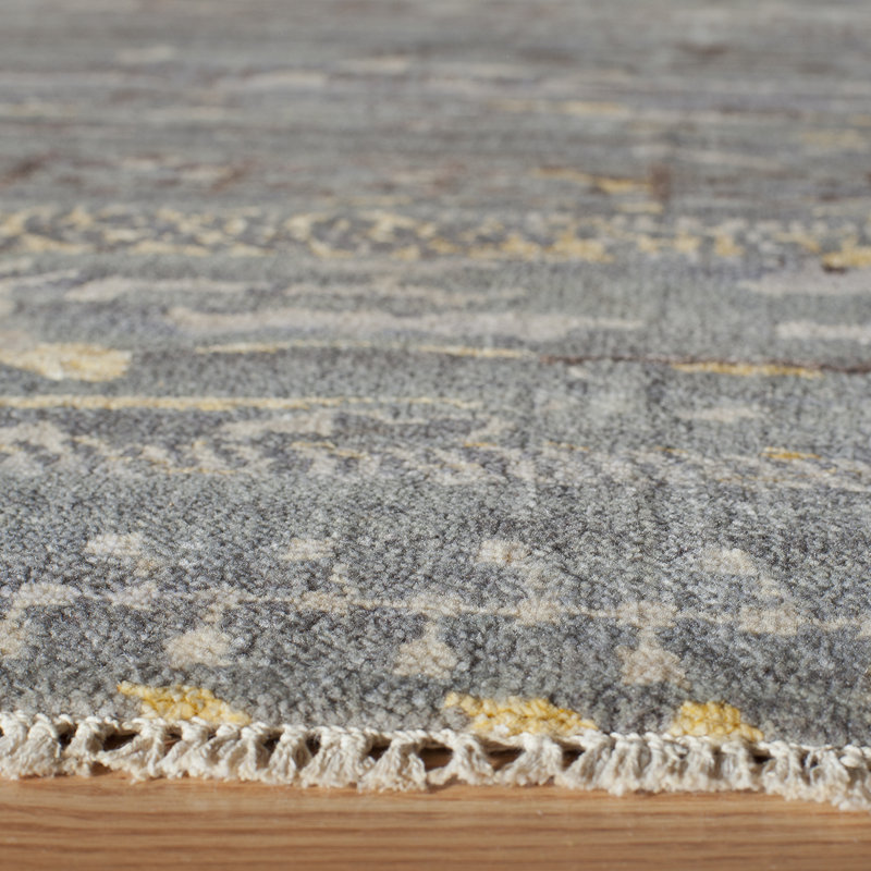 Tapis gris / brun noué à la main Gracie-Jane, Tapis de couloir 2 pi 3 po x 8 pi