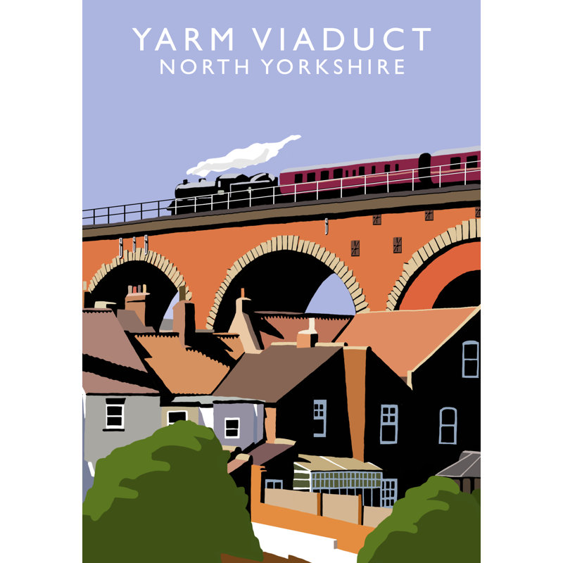 'Yarm Viaduct' by Richard O'Neil - Print, 40 cm H x 30 cm W x 1 cm D, No Frame