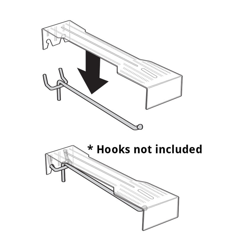 Clear Plastic Overlay for Metal Hooks, 10" Length, 50-Pack