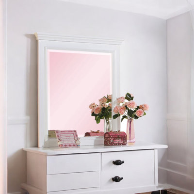 Miroir de commode rectangulaire contemporain blanc Janellie