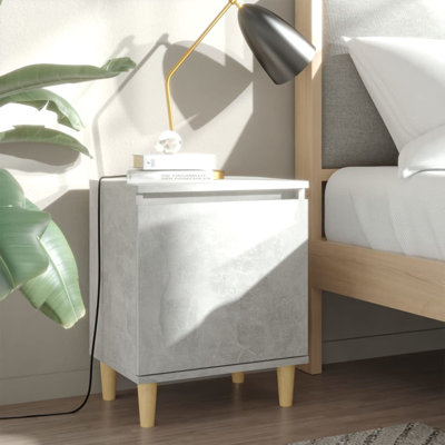 Rensselaer Bed Cabinet with Solid Wood Legs 40x30x50 cm
