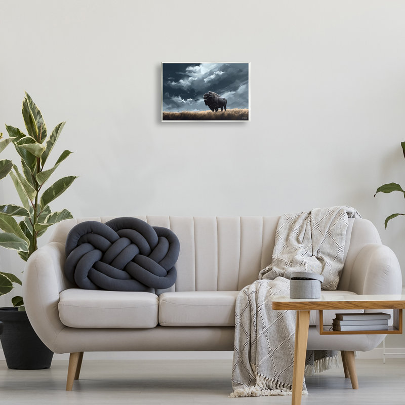 «Bison Silhouette with Clouds» par Roozbeh Bahramali, H 10 po x l 15 po